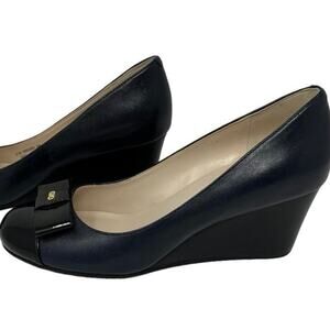 Cole Haan Dark Blue and Black Wedge Heels